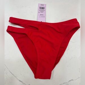☀️Red Bikini Bottoms with cut out, Small (4-6), NWT, Red